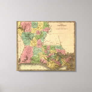 Toile Carte panoramique LouisianeLouisiane