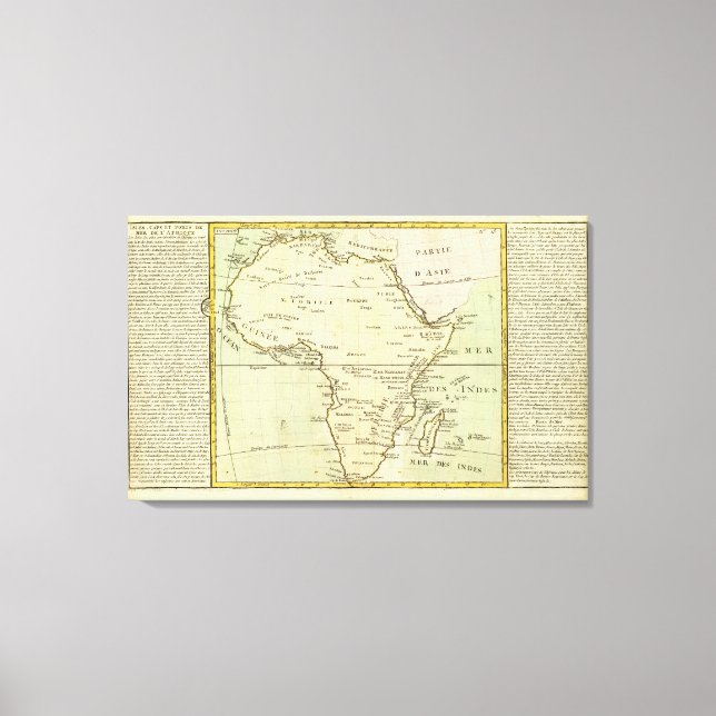 Toile Carte physique de l'Afrique (Recto)
