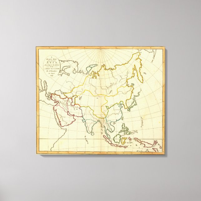 Toile Carte plate Asie (Recto)