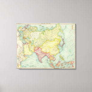 Toile Carte politique d'atlas de l'Asie