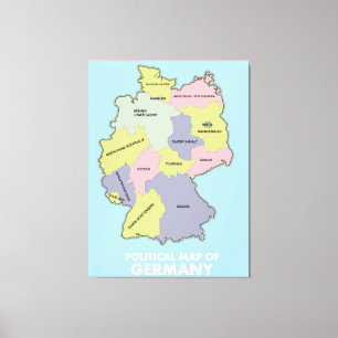 Toile Carte politique de l'Allemagne