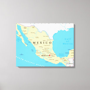 Toile Carte politique du Mexique