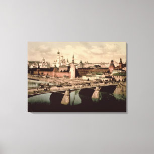 Toile Carte postale dépeignant Kremlin, Moscou