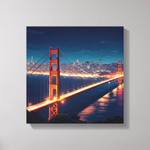 Toile Carte postale San Francisco Golden Gate Bridge