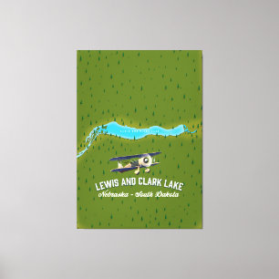 Toile carte poster du lac Lewis et Clark.