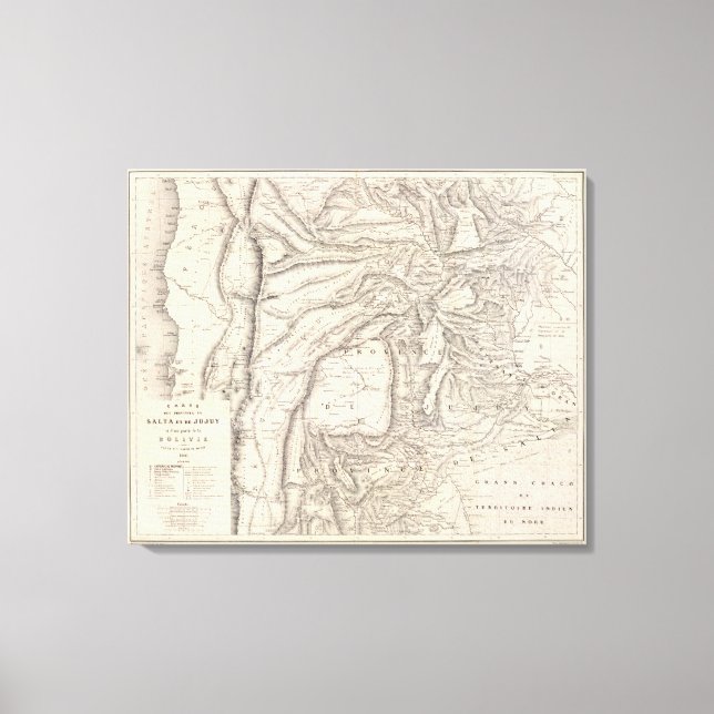 Toile Carte, provinces de Salta à Jujuy (Recto)