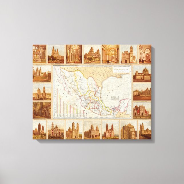 Toile Carte religieuse du Mexique (Recto)