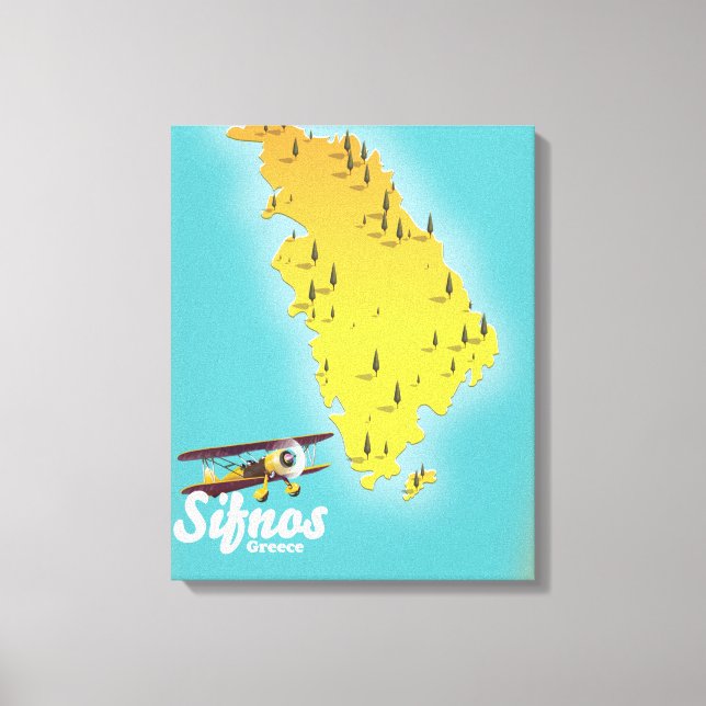 Toile Carte rétro de Sifnos Grèce (Recto)