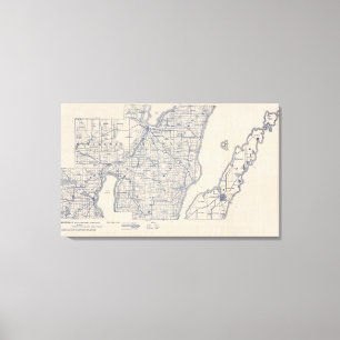 Toile Carte routière de Vélo du Wisconsin 3