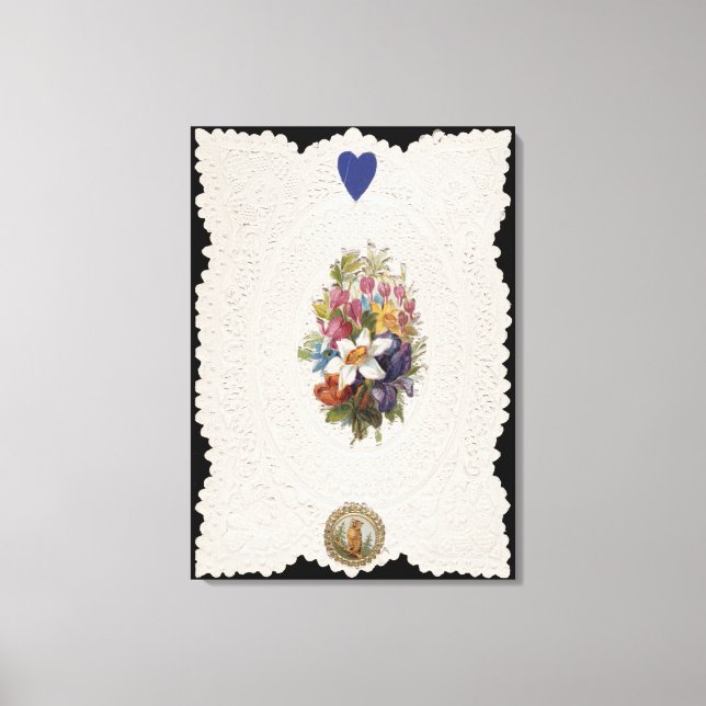 Toile Carte Saint Valentin représentant des fleurs, c.18 (Recto)