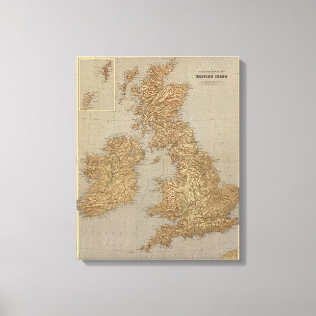 Toile Carte stéréographique, Îles britanniques (Recto)