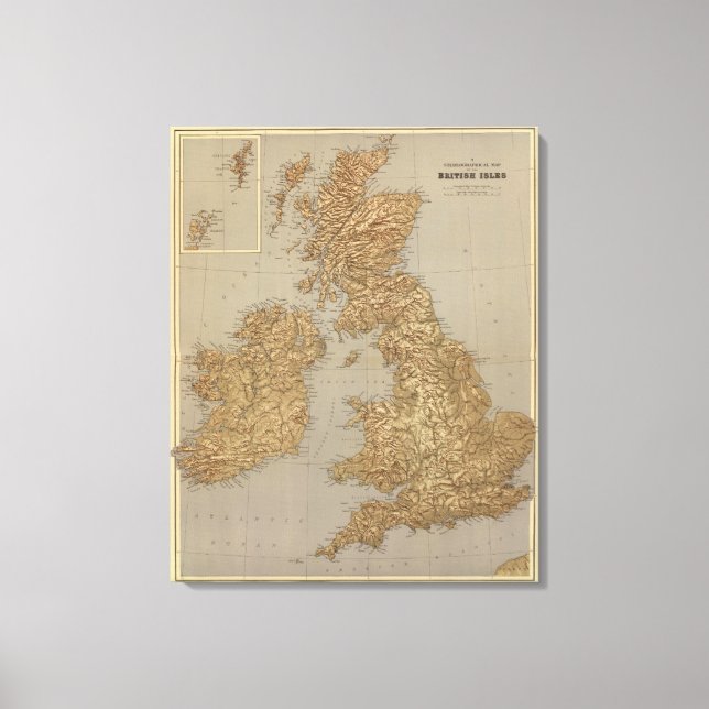 Toile Carte stéréographique, Îles britanniques (Recto)