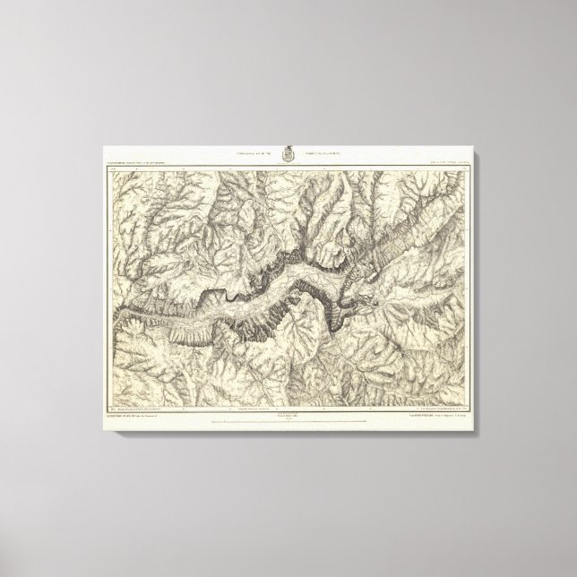 Toile Carte topographique de la vallée de Yosemite (Recto)