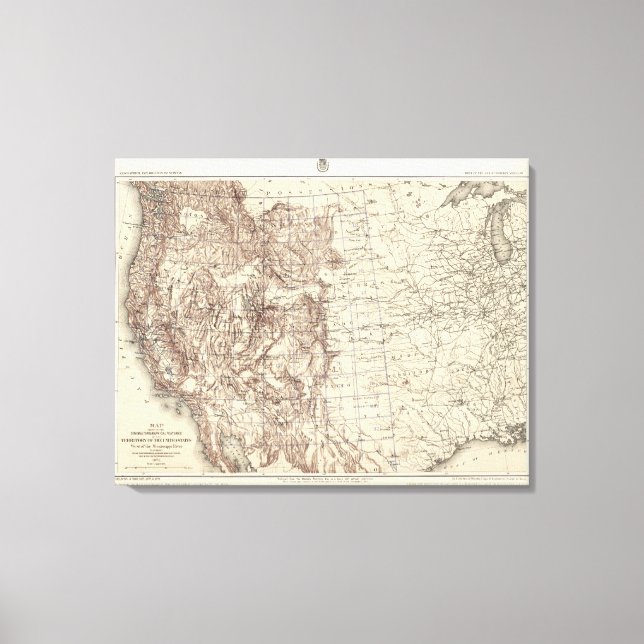 Toile Carte topographique du fleuve Mississippi (Recto)