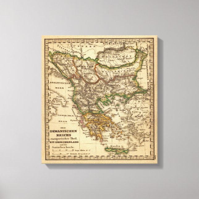 Toile Carte Turquie-Grèce (Recto)