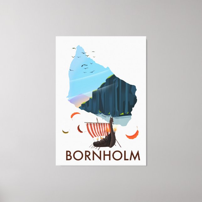 Toile Carte Viking de l'île de Bornholm (Recto)