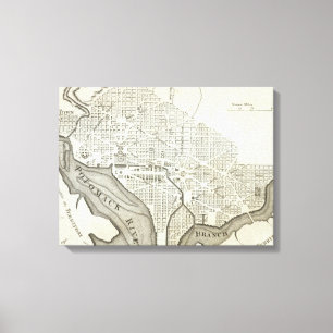 Toile Carte vintage de DC de Washington (1794)