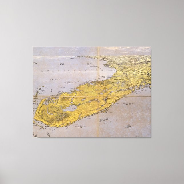 Toile Carte vintage de Floride (1861) (Recto)