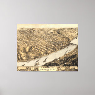 Toile Carte vintage de Kansas City (1869)
