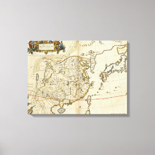 Toile Carte vintage de la Chine 1662