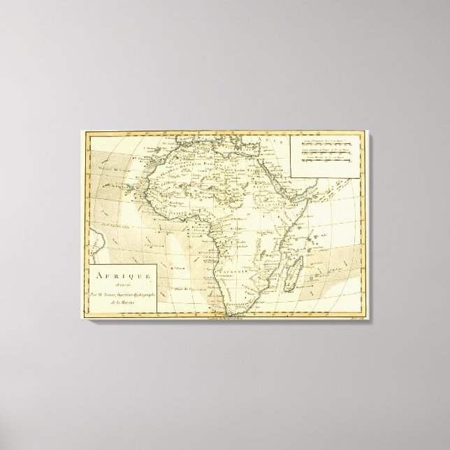 Toile Carte vintage de l'Afrique 2 (Recto)