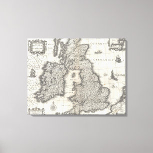 Toile Carte vintage de l'Angleterre et de l'Irlande