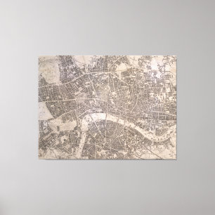 Toile Carte vintage de Londres Angleterre (1845)