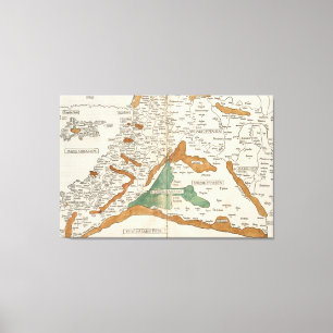 Toile Carte vintage de Mésopotamie (1482)