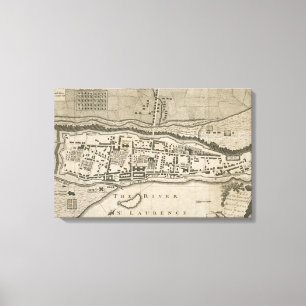 Toile Carte vintage de Montréal (1758)