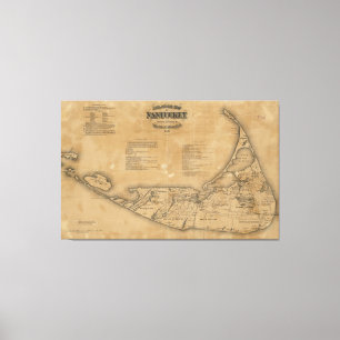 Toile Carte vintage de Nantucket (1869)