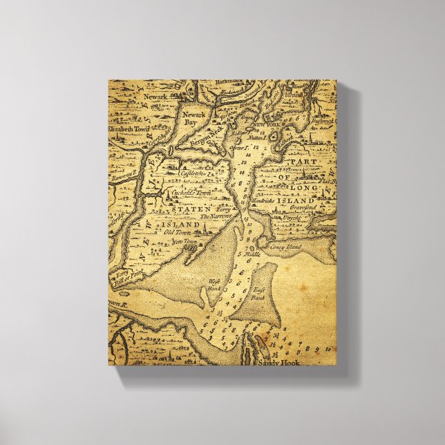Toile Carte vintage de New York (Recto)