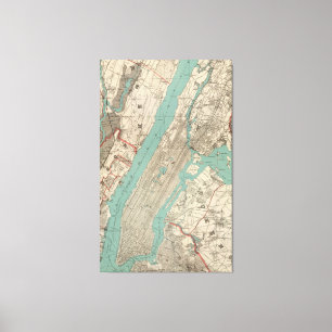 Toile Carte vintage de New York City (1890)