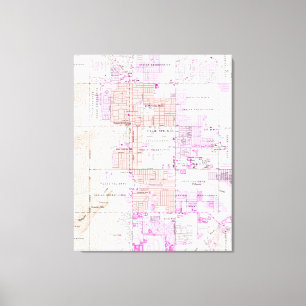 Toile Carte vintage de Palm Springs la Californie (1957)