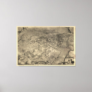 Toile Carte vintage de Père Noël Barbara CA (1896)