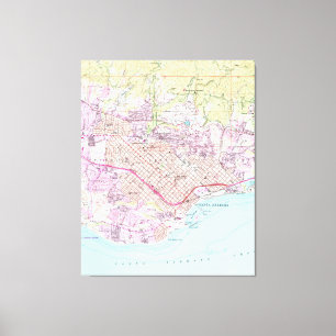 Toile Carte vintage de Père Noël Barbara California (195