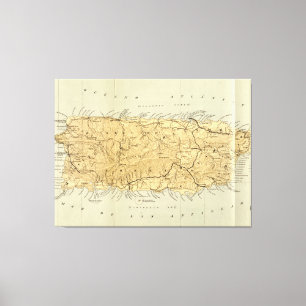 Toile Carte vintage de Porto Rico (1898)
