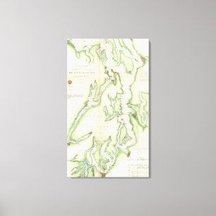 Toile Carte vintage de Puget Sound (1867)