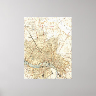 Toile Carte vintage de Richmond la Virginie (1934)