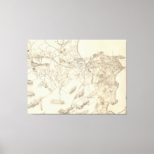 Toile Carte vintage de Rio de Janeiro Brésil (1896)