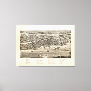 Toile Carte vintage de Saint Augustine FL (1885)