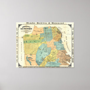 Toile Carte vintage de San Francisco (1890)