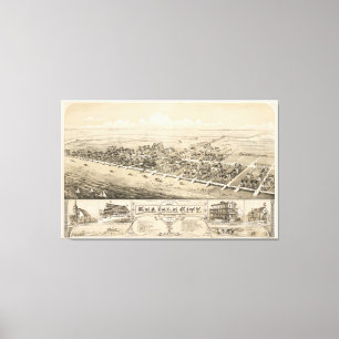 Toile Carte vintage de Sea Isle City NJ (1885)