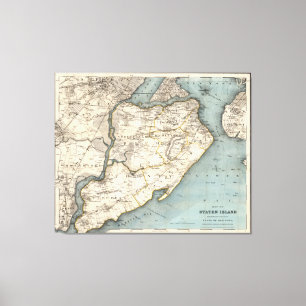 Toile Carte vintage de Staten Island NY (1896)