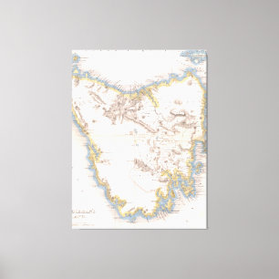 Toile Carte vintage de Tasmanie (1837)
