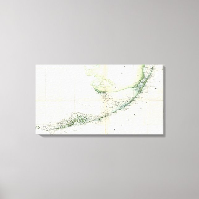 Toile Carte vintage des Florida Keys (1859) (Recto)