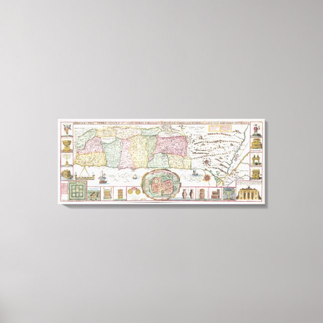 Toile Carte vintage d'Israël (1632) (Recto)