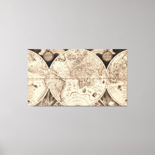 Toile Carte vintage du monde