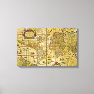 Toile Carte vintage du monde