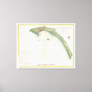 Toile Carte vintage du port de Crescent City CA (1859)