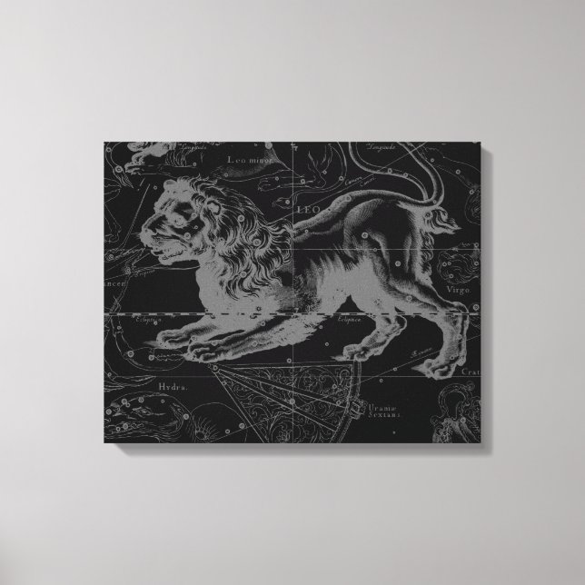 Toile Carte vintage Leo ConstellationHevelius 1690 (Recto)